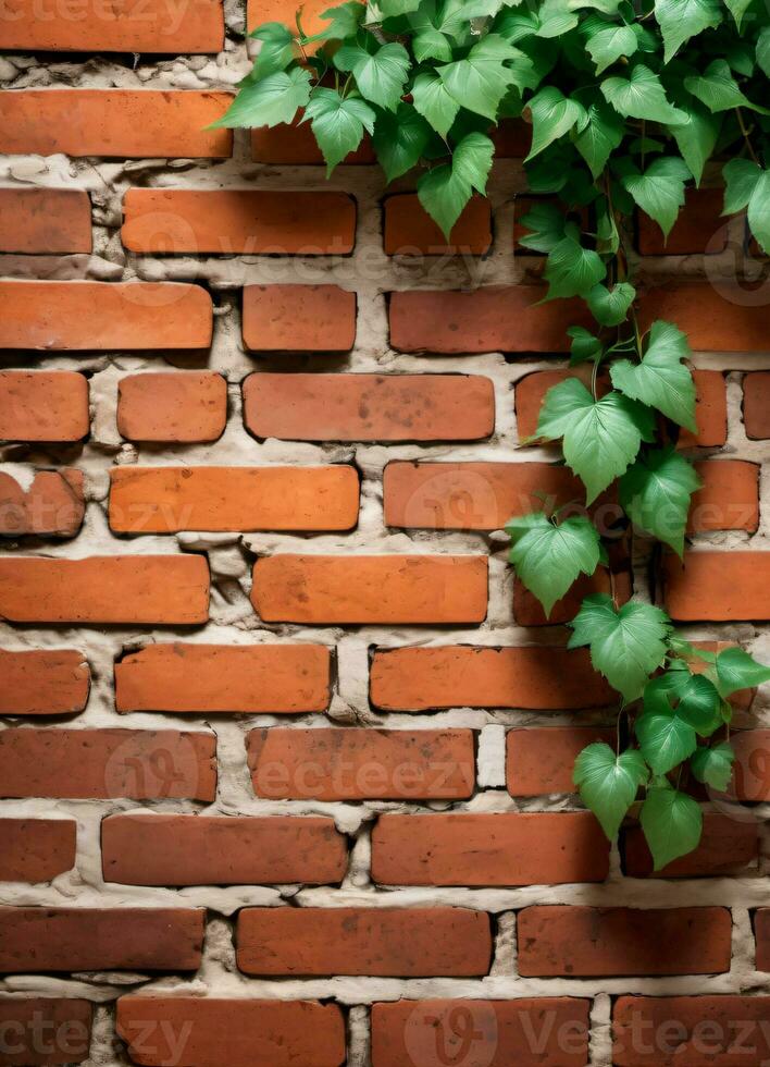 brique mur et vigne texture Contexte ai génératif photo