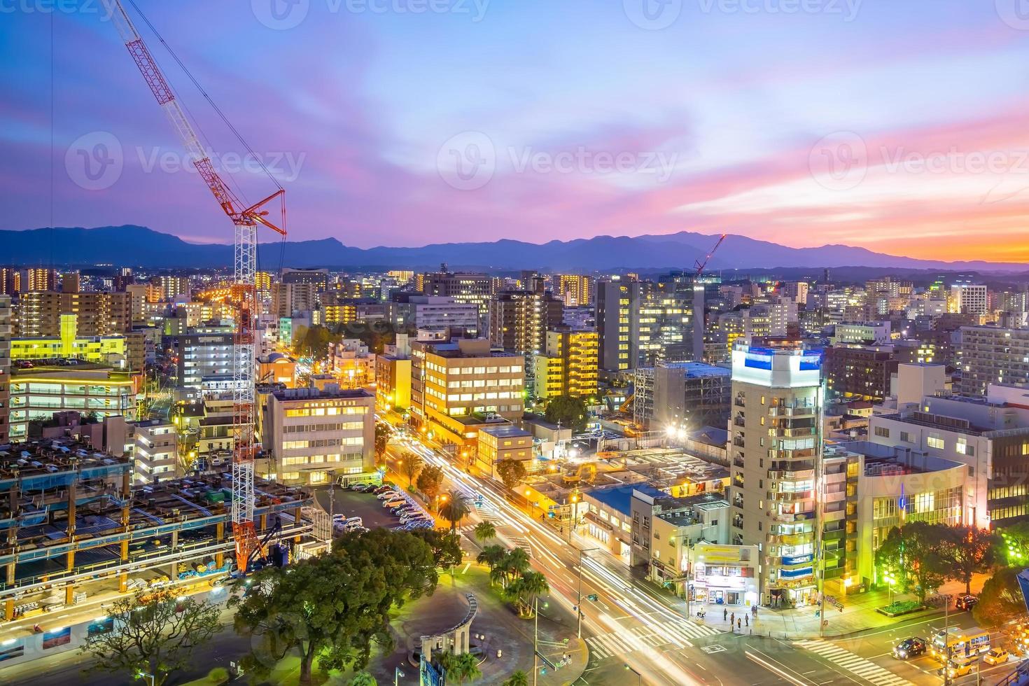 Miyazaki city centre-ville skyline cityscape à kyushu, japon photo