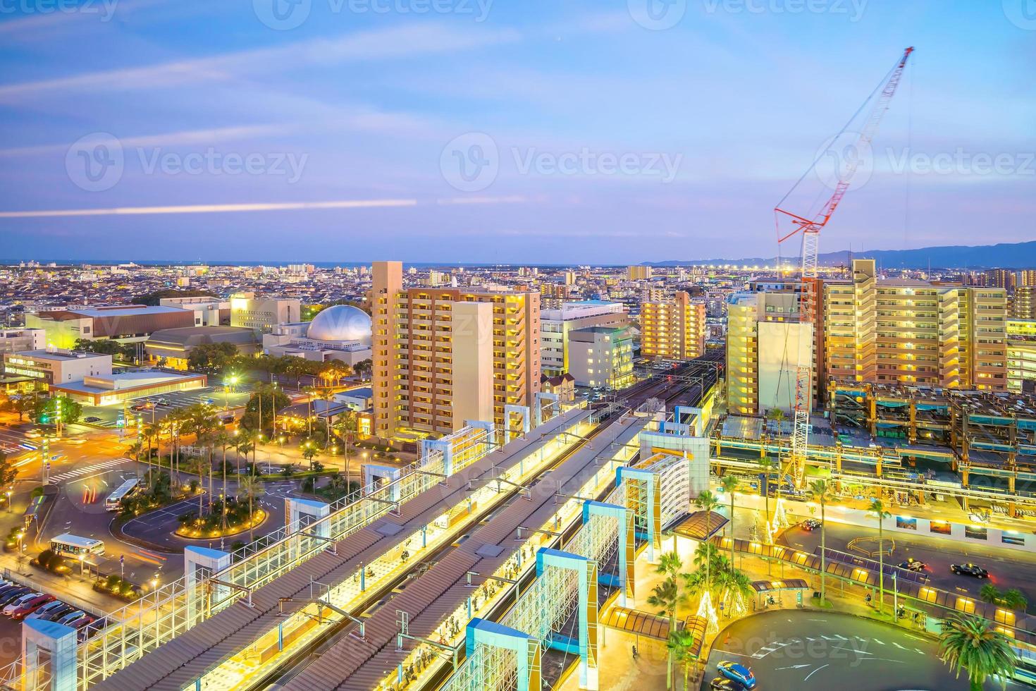 Miyazaki city centre-ville skyline cityscape à kyushu, japon photo