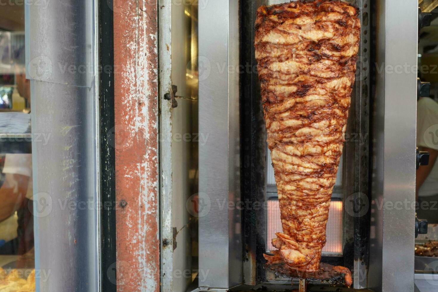 tournant traditionnel Gyros Viande proche en haut photo