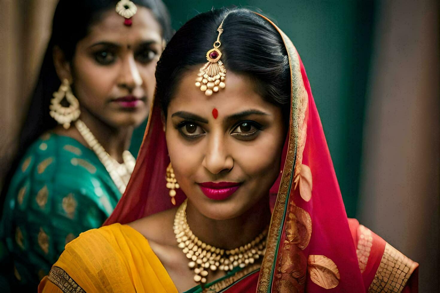 une femme dans traditionnel Indien tenue. généré par ai photo