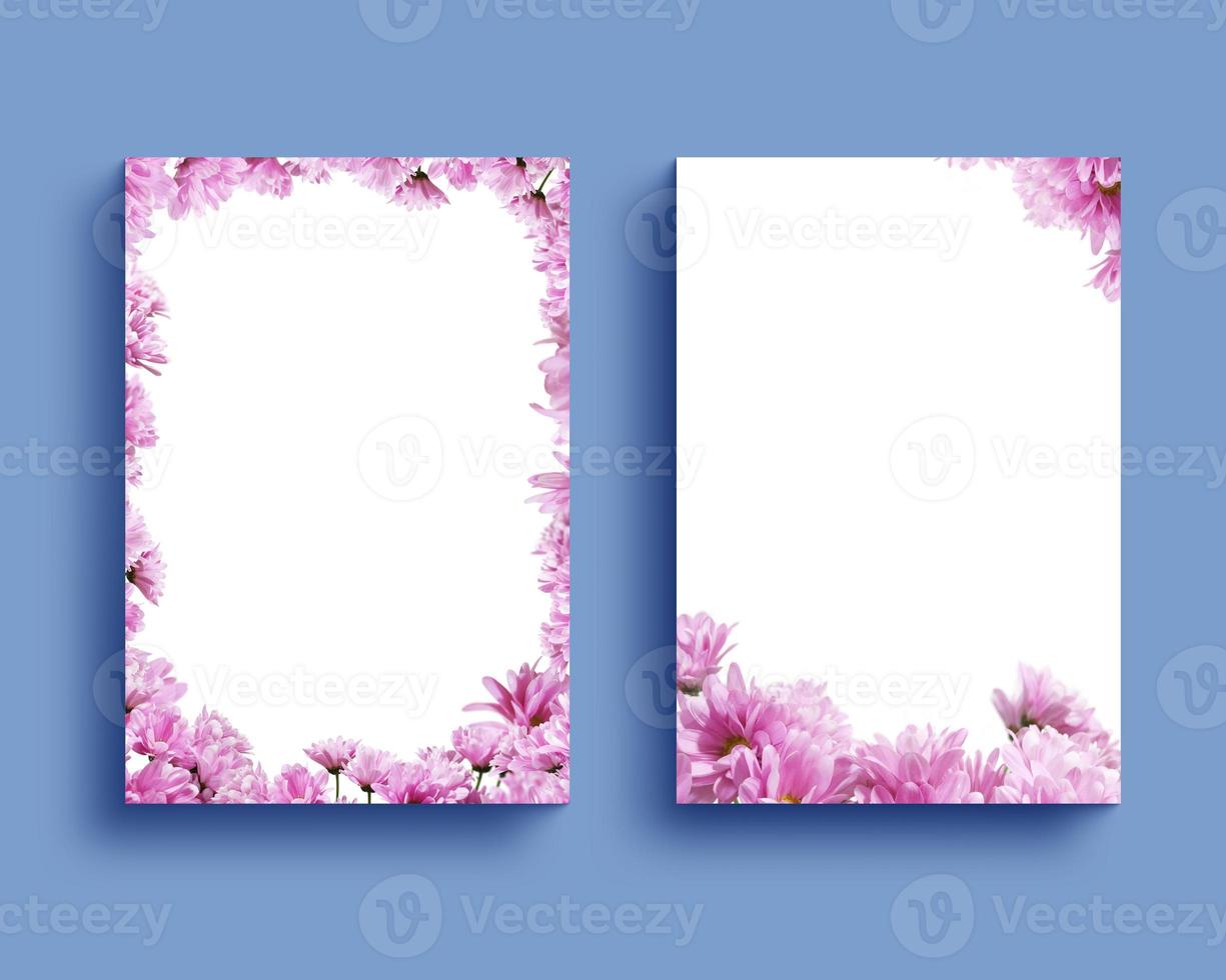 beau cadre de fleurs de printemps, invitation, carte de mariage photo