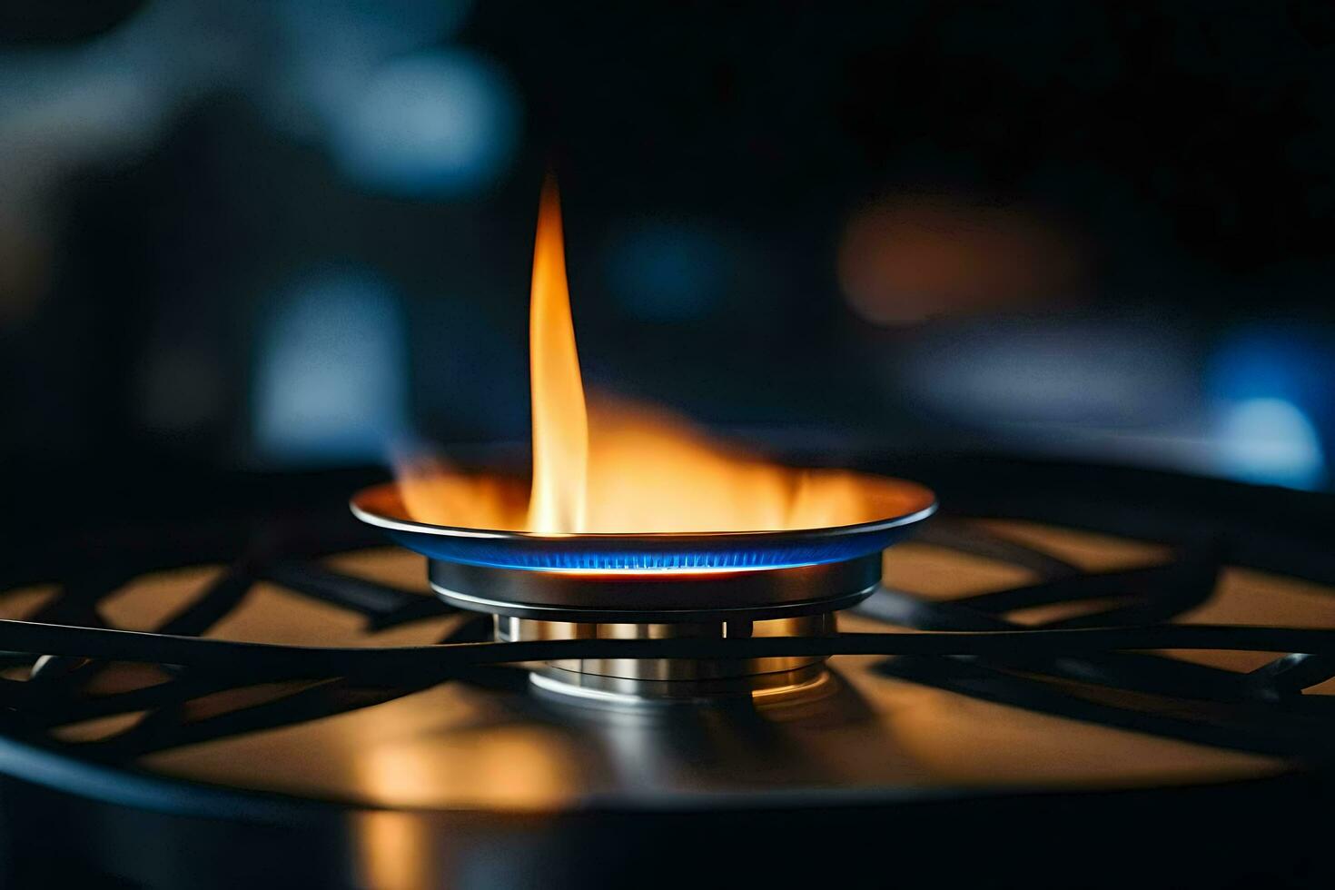 une gaz brûleur sur une poêle. généré par ai photo