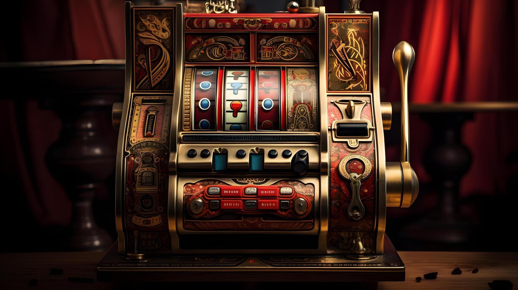 fente machine gagne le cagnotte. 777 gros gagner concept. casino cagnotte. ai généré photo