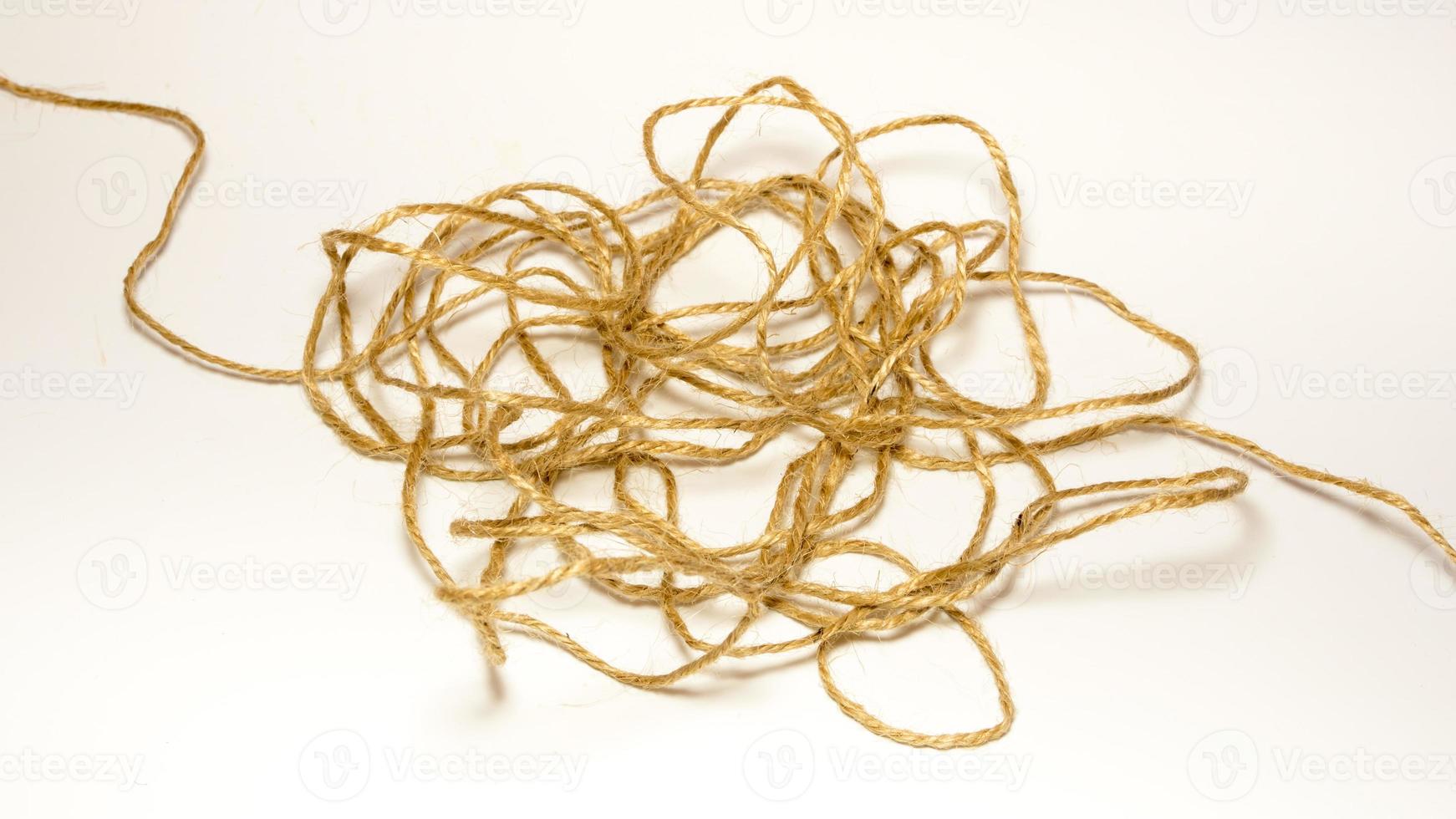 corde de chanvre rustique brune enveloppée du rouleau photo