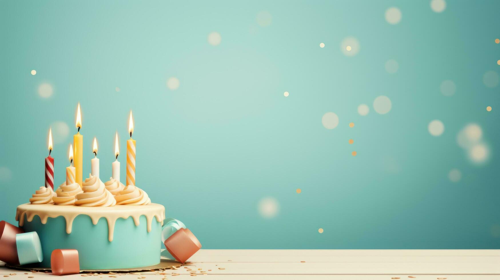 anniversaire gâteau avec bougies avec copie espace photo