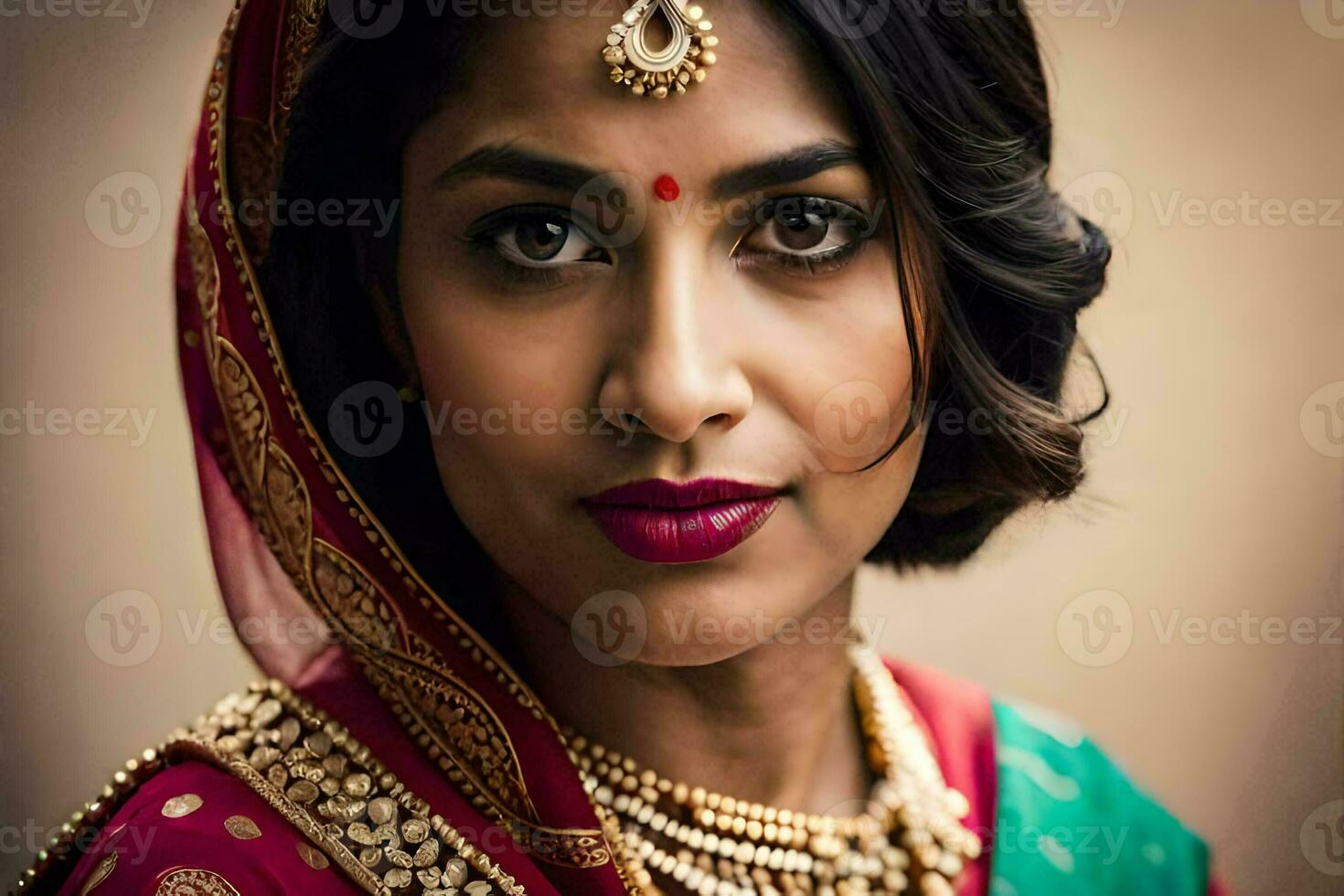 une magnifique Indien femme dans traditionnel tenue. généré par ai photo