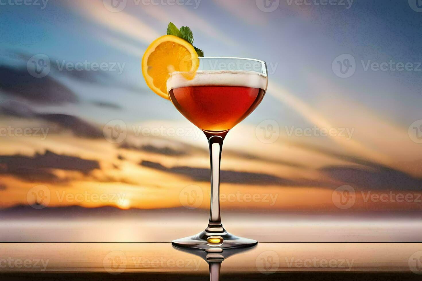 cocktail sur le plage. généré par ai photo