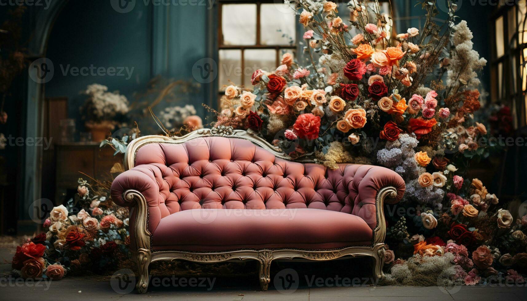 confortable fauteuil dans une confortable vivant chambre, orné avec élégant décor généré par ai photo