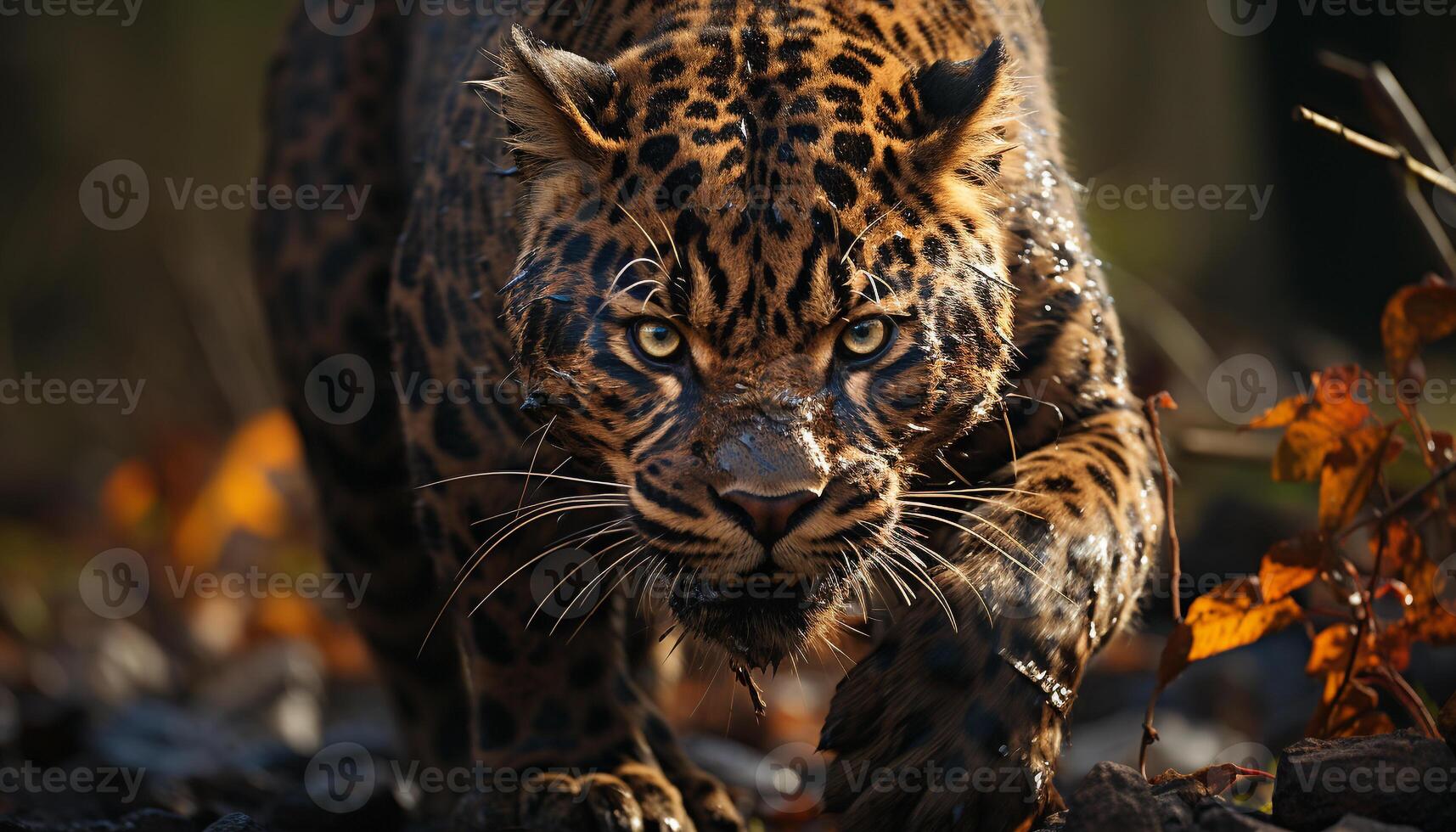 majestueux Bengale tigre, chat sauvage dans le forêt, beauté dans la nature généré par ai photo