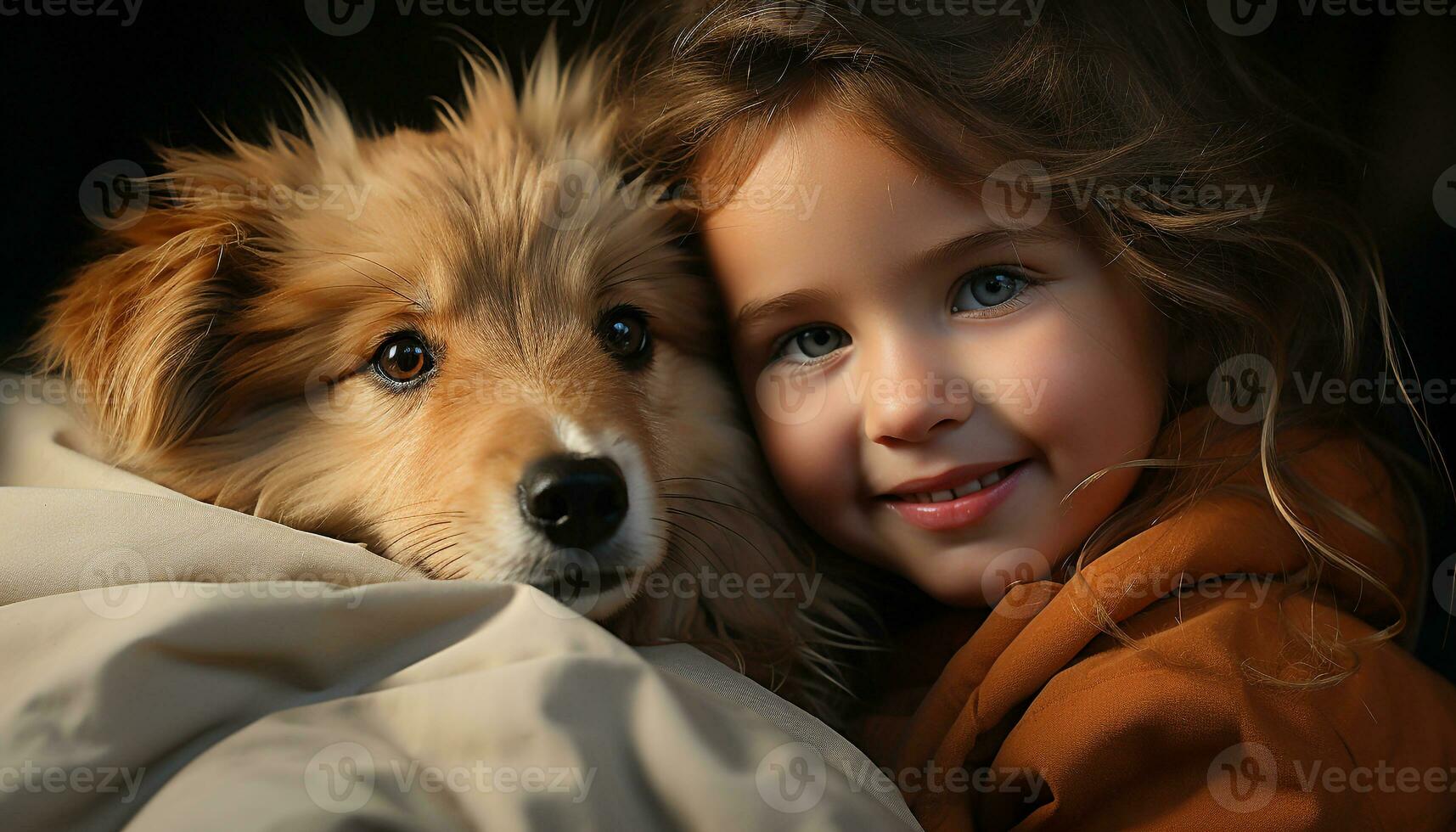 une mignonne chiot à la recherche à caméra apporte bonheur et relation amicale généré par ai photo