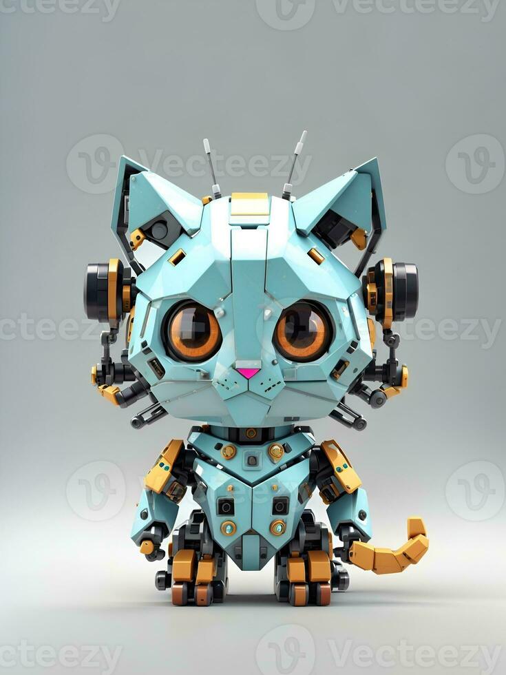 Surpris Robot Chaton Machine Caractère Électronique Jouet Interactif Robot  Chat Isolé Sur Un Fond Bleu Concept De Haute Technologie Animal De  Compagnie Du Futur Concept D'IA Génératif De Maison Électronique Banque  D'Images