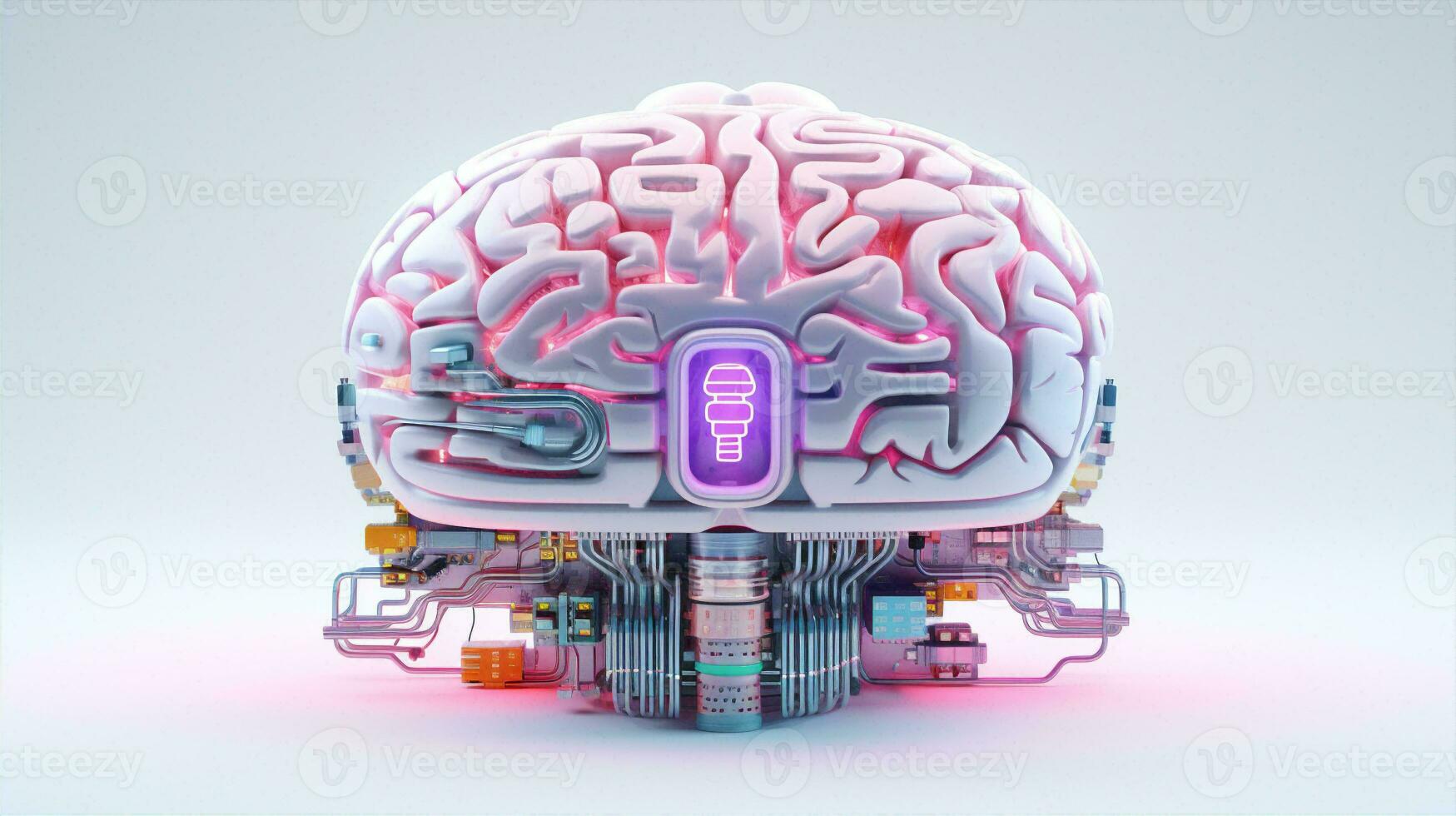 circuit numérique science connaissance cerveau néon intelligence La technologie pense rose artificiel abstrait concept photo