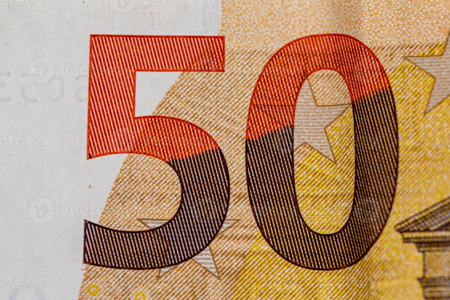 détail du billet de 50 euros photo