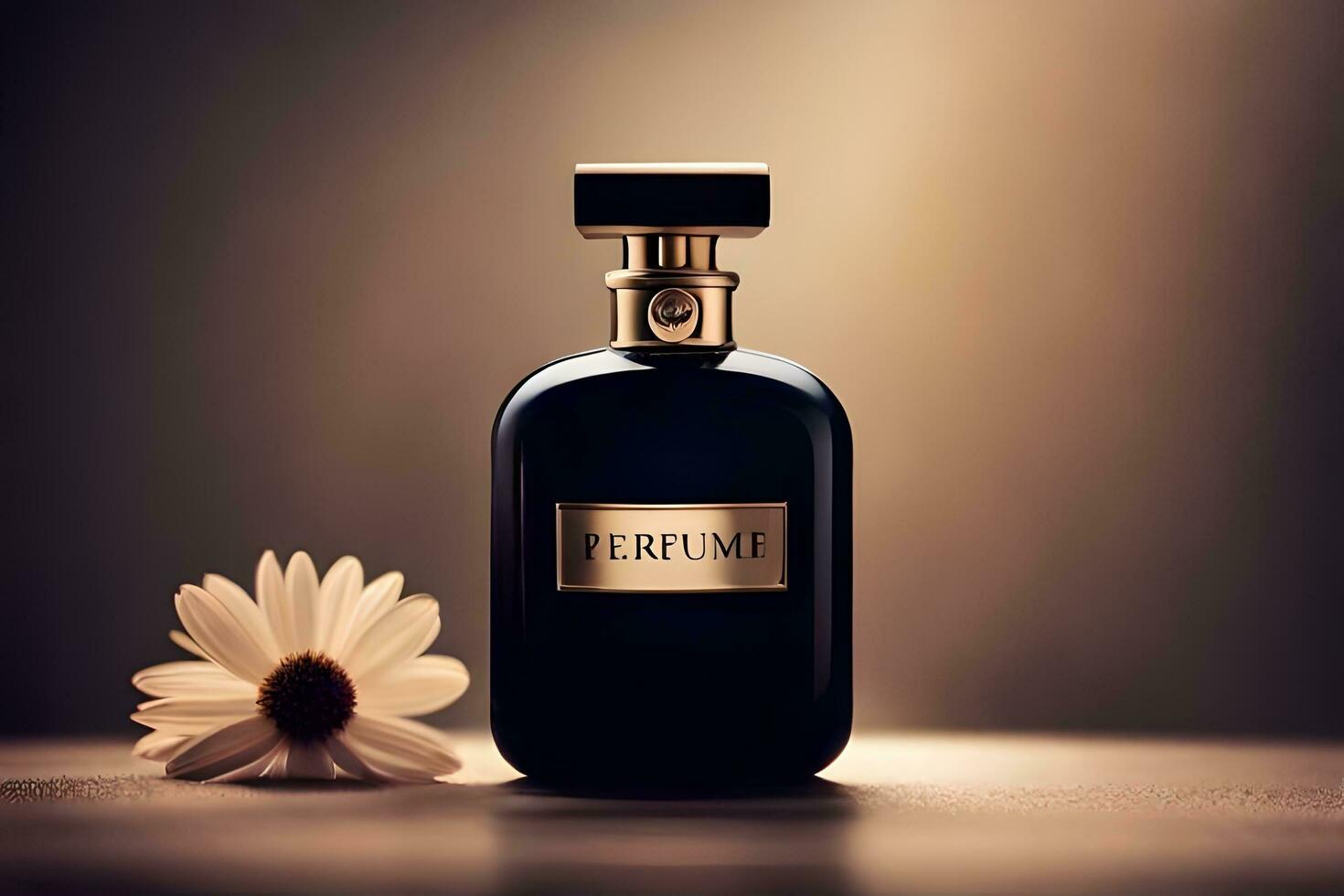 burberry parfum bouteille avec Marguerite sur une tableau. généré par ai photo