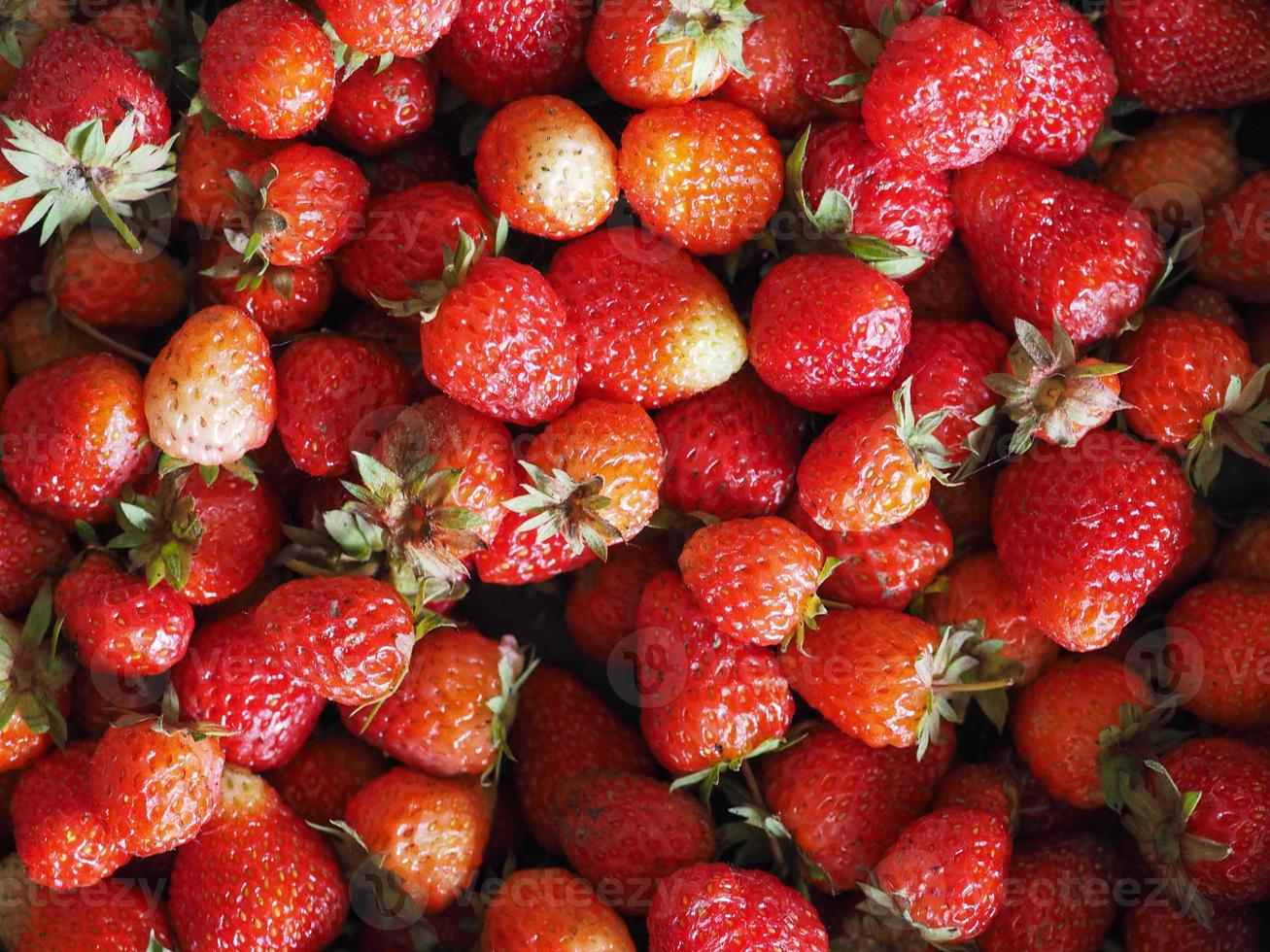 fraises, vue de dessus photo