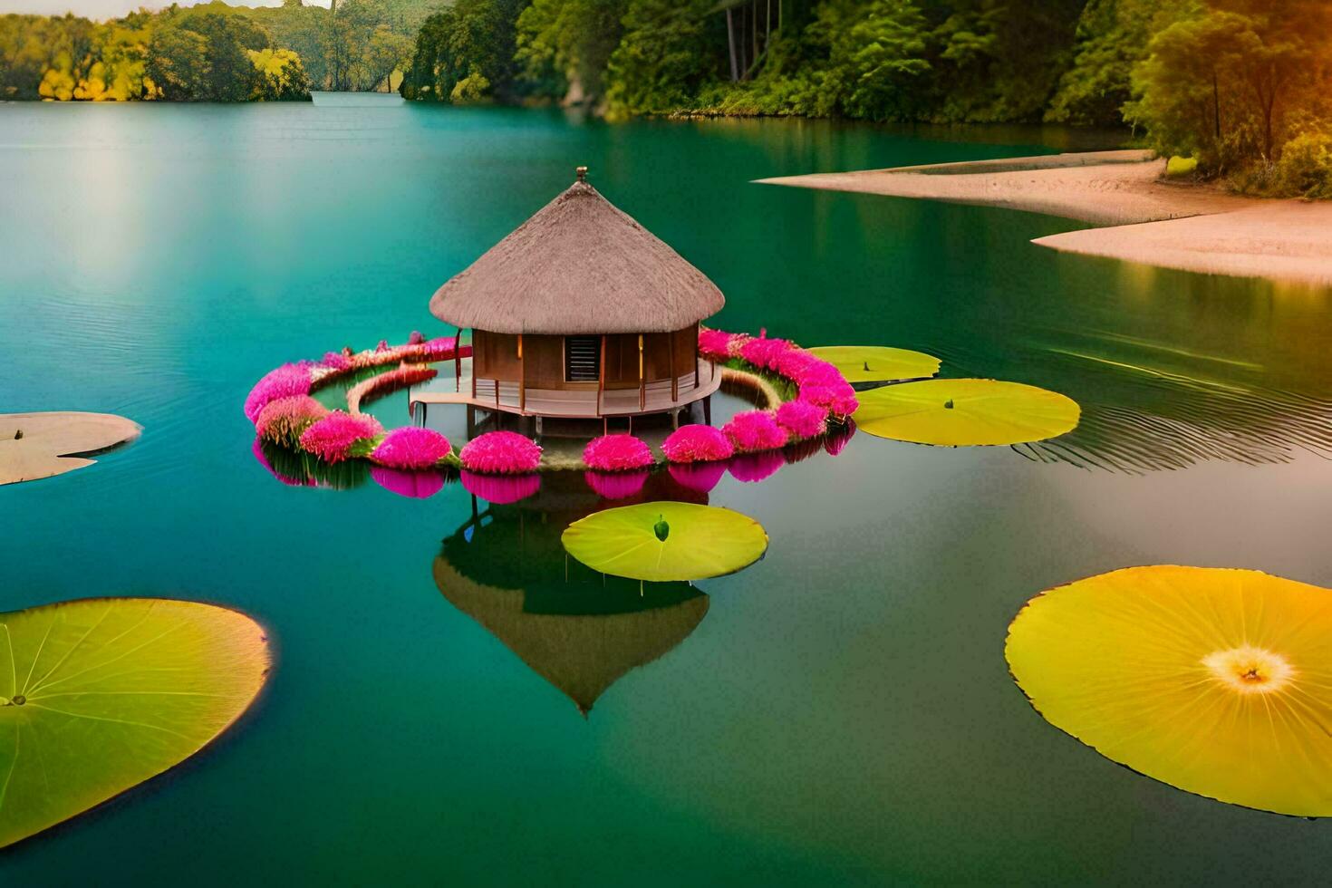 le l'eau lis est une symbole de paix et harmonie. généré par ai photo