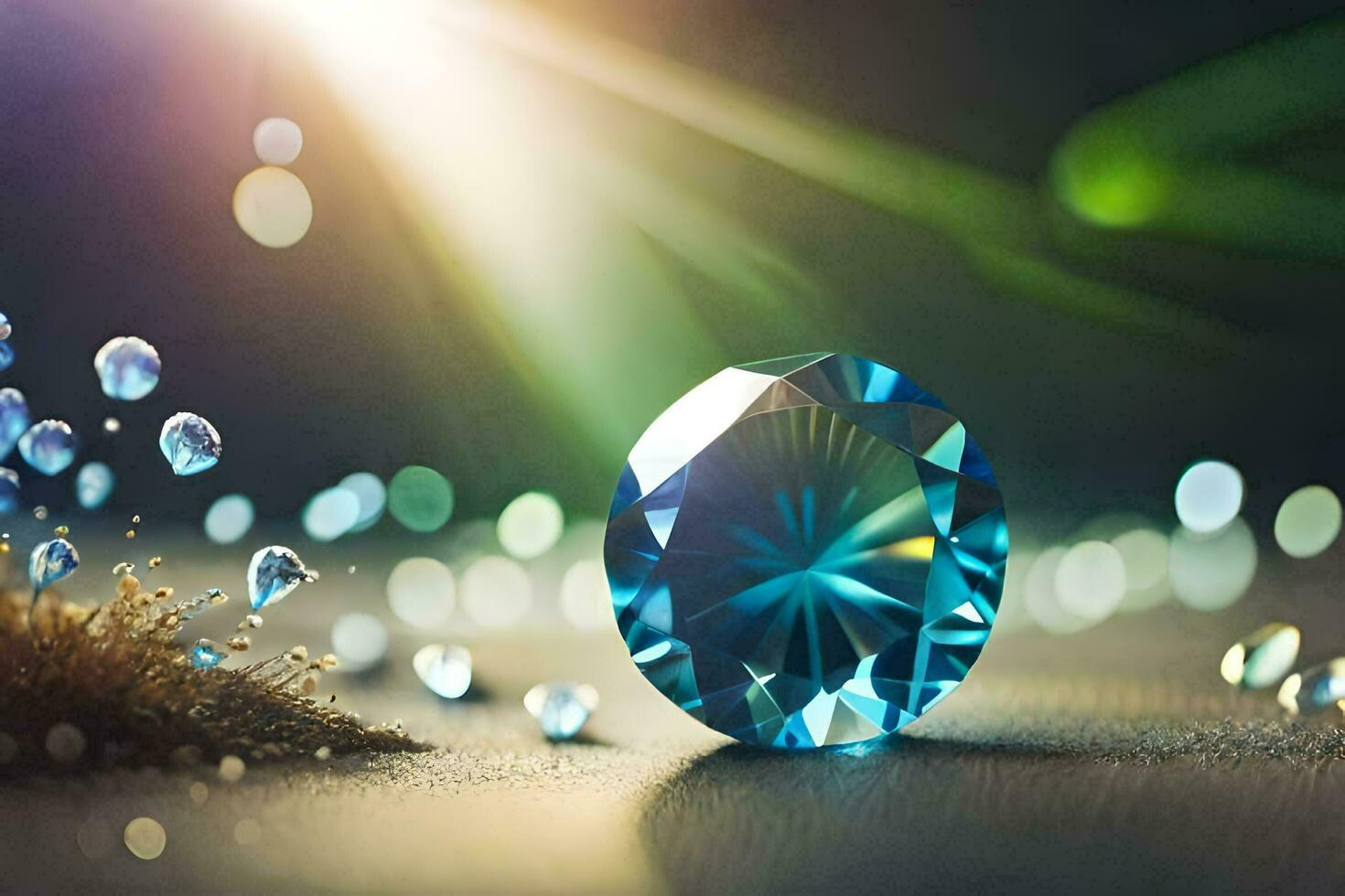 une diamant est entouré par bulles et l'eau. généré par ai photo