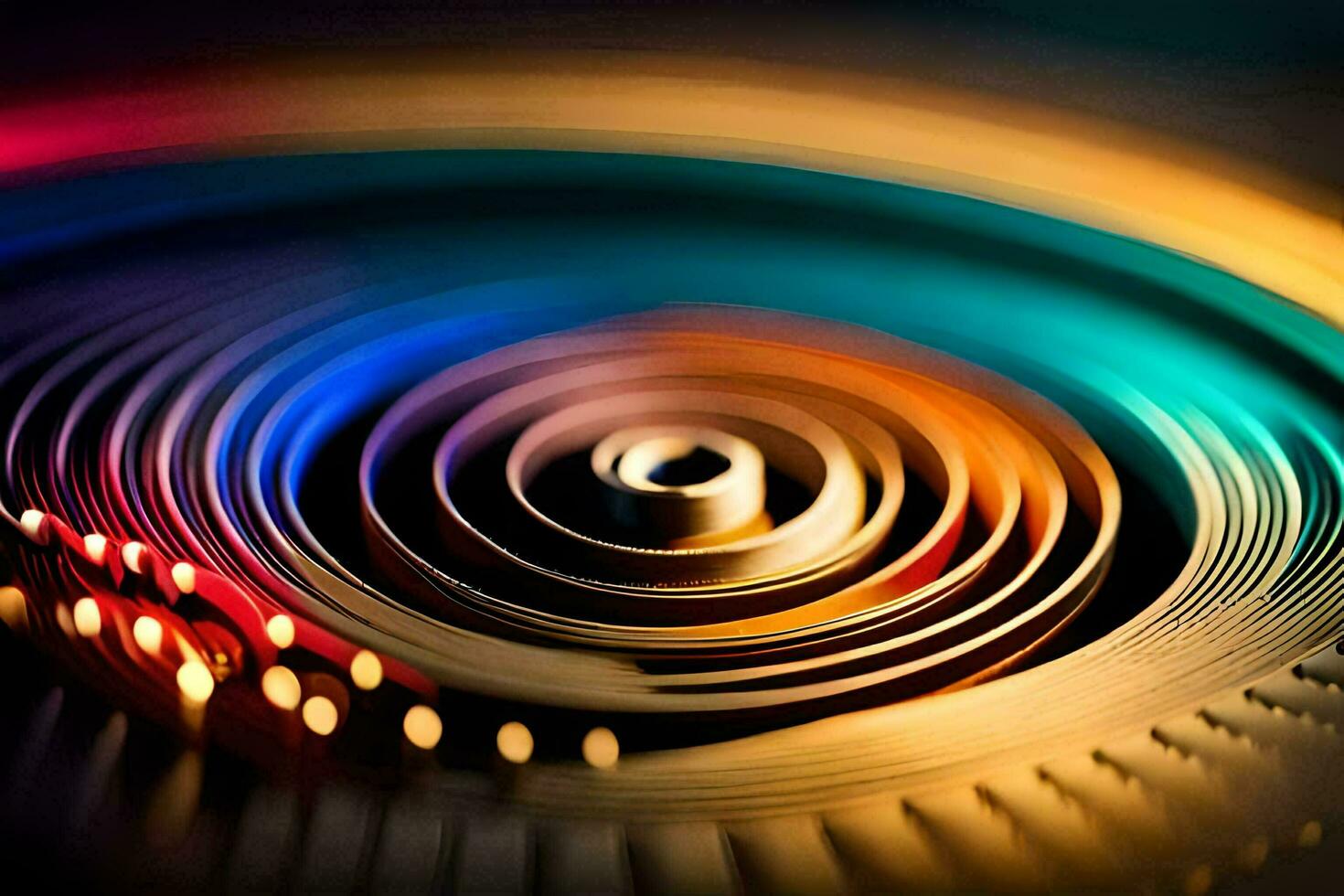 une filage roue avec coloré lumières. généré par ai photo