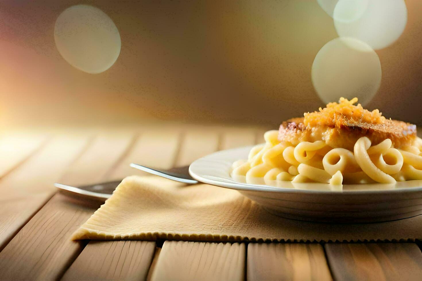 macaroni et fromage sur une plaque. généré par ai photo