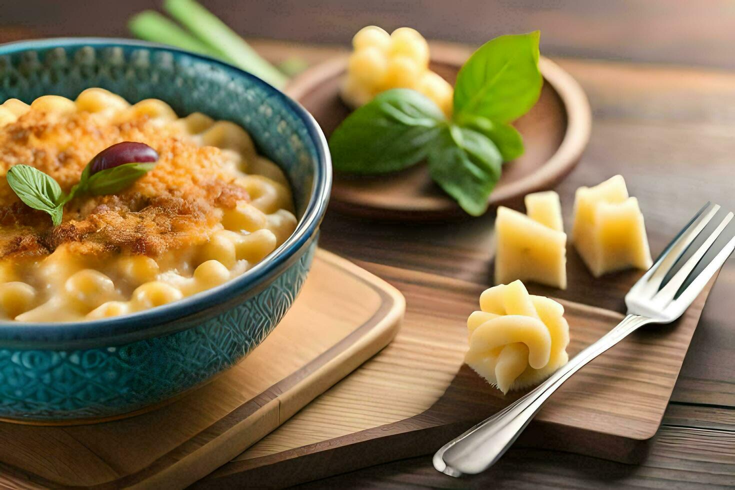 macaroni et fromage dans une bol. généré par ai photo