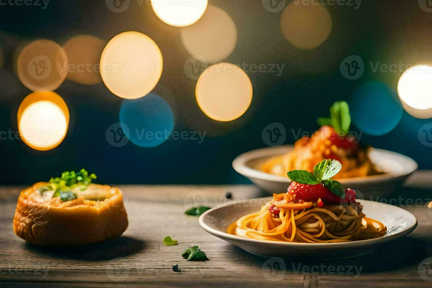 spaghetti et tomate sauce sur une plaque. généré par ai photo