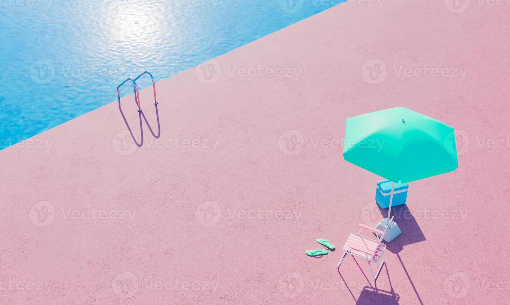 piscine avec chaise et parasol photo