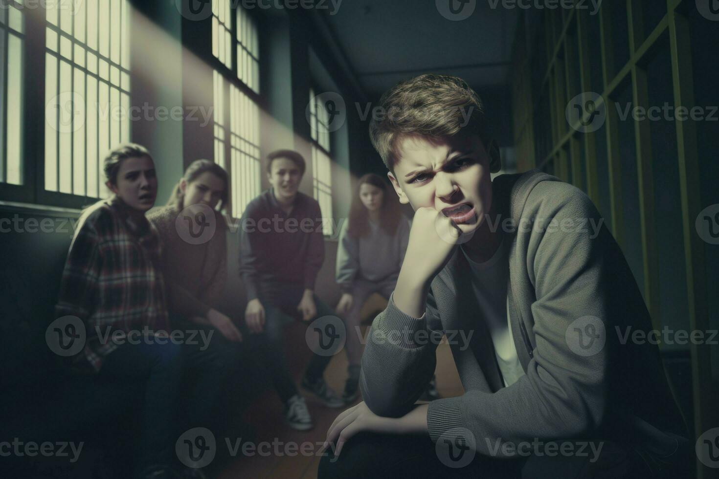 harcèlement école étudiants. produire ai photo