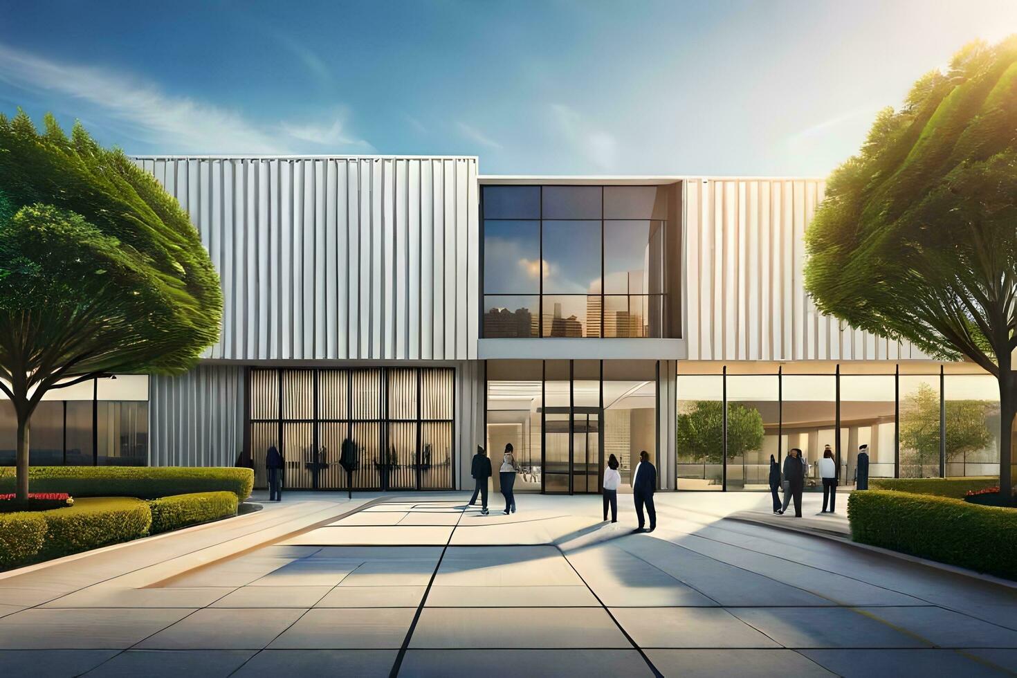 le Nouveau Bureau bâtiment à le Université de Texas à austin. généré par ai photo