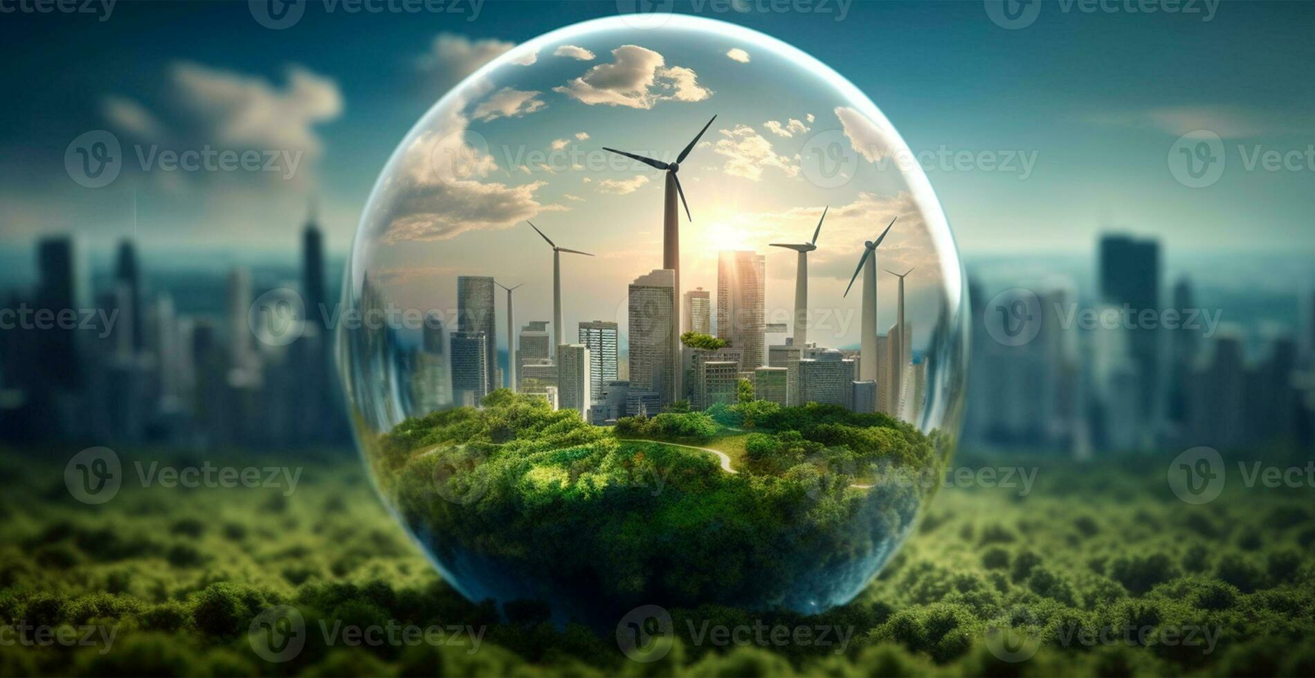 globe, préoccupation pour le environnement, écosystème, énergie économie concert - ai généré image photo