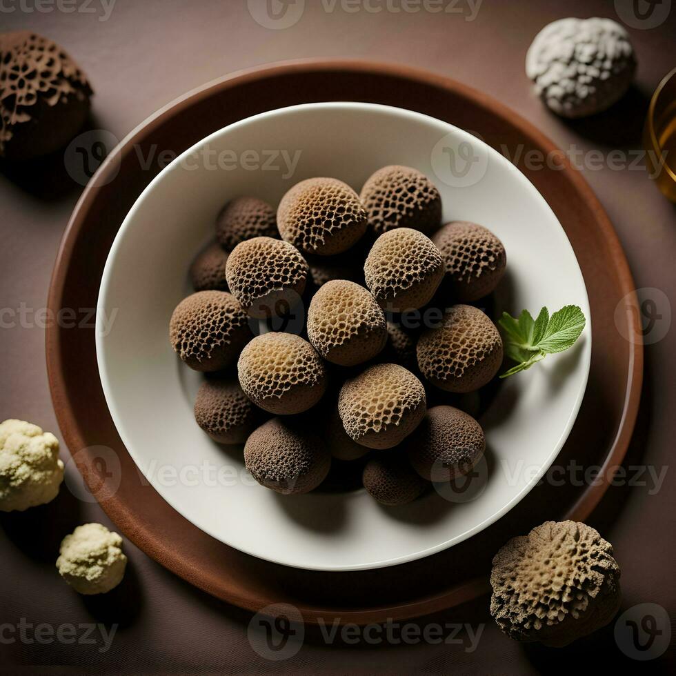représenter une plat élevé par le utilisation de truffe, mettant en valeur ses riche, terreux arôme et décadent saveur, ai génératif photo