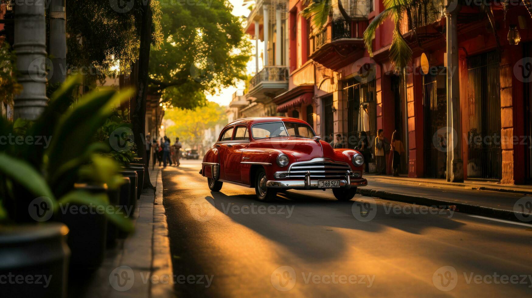 vieux américain voiture sur le rue dans la havane, Cuba. photo