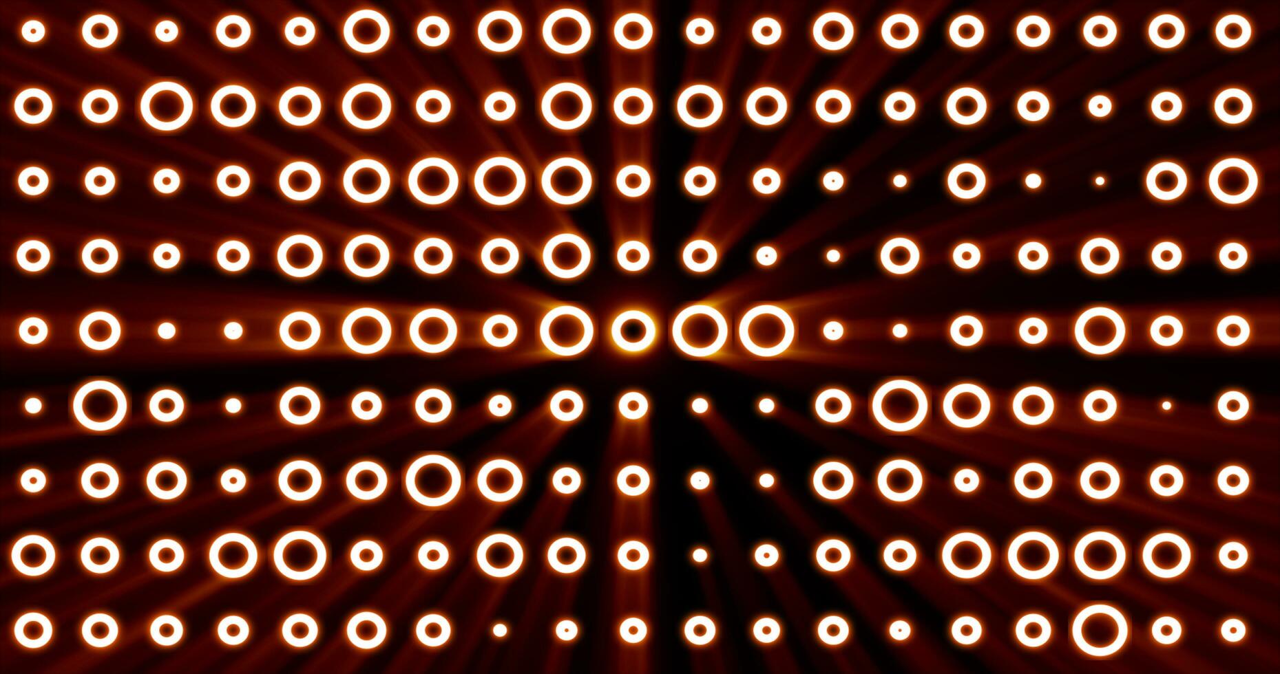 généré par ai abstrait Contexte de brillant Orange Jaune embrasé lumière ampoules de cercles et points de énergie la magie disco mur photo
