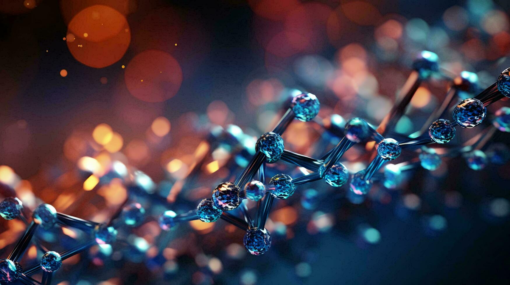 généré par ai magnifique coloré brillant abstrait futuriste scientifique embrasé ADN hélix. ai généré photo