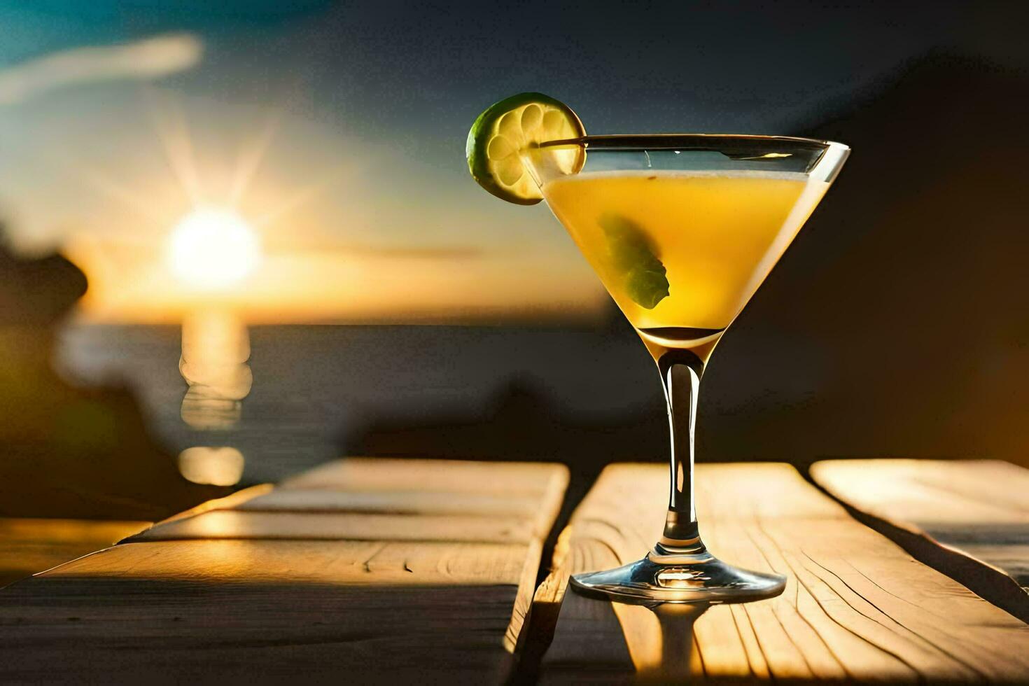 cocktail sur le plage. généré par ai photo