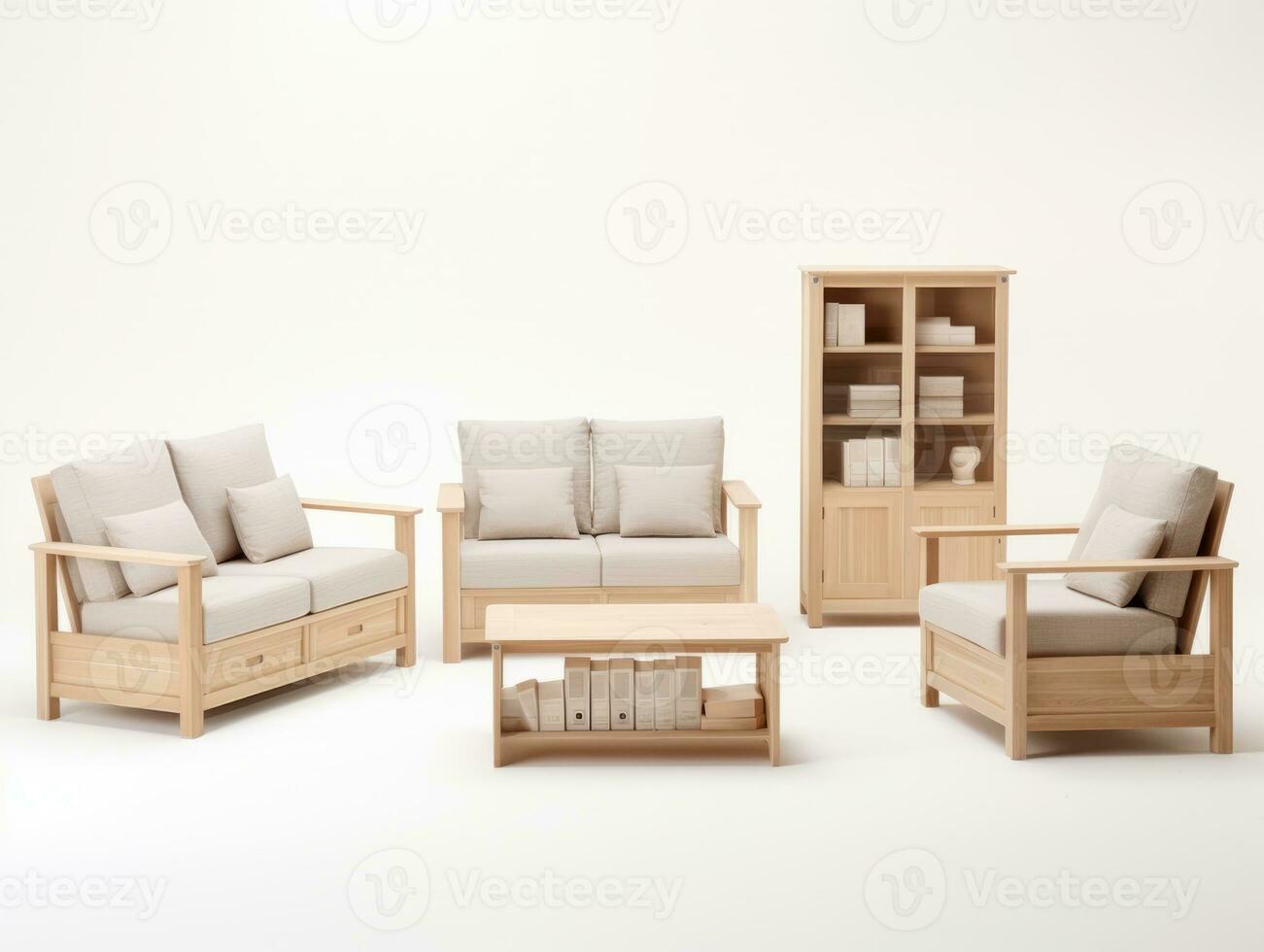 meubles sur blanc Contexte ai génératif photo