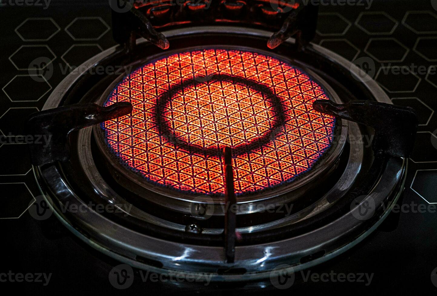 technologie de rayonnement infrarouge sur motif céramique de cuisinière à gaz photo
