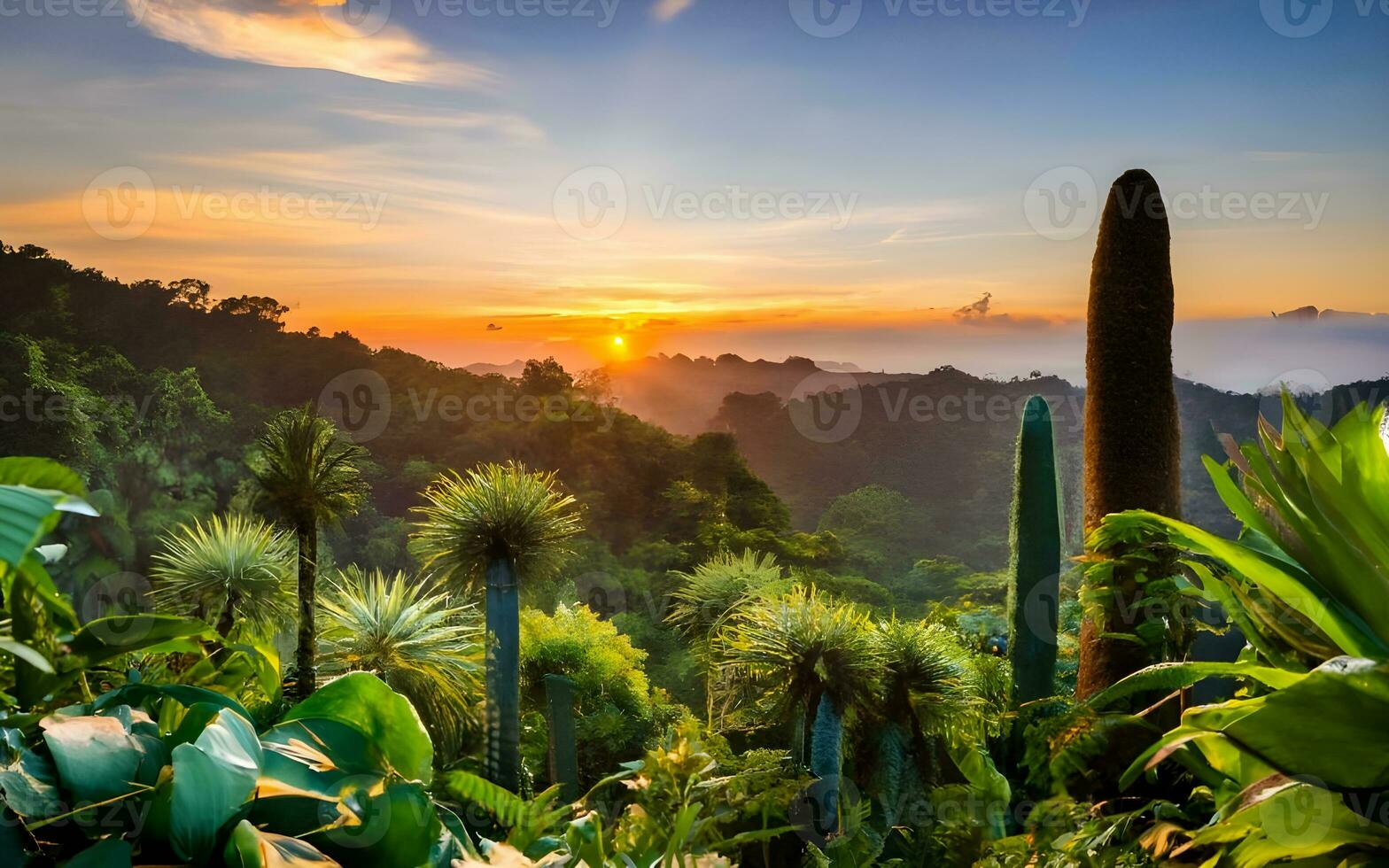 périple dans le cœur de le enchanté tropical forêt tropicale, dévoilement la nature caché trésors dans une verdoyant pays des merveilles. ai généré photo