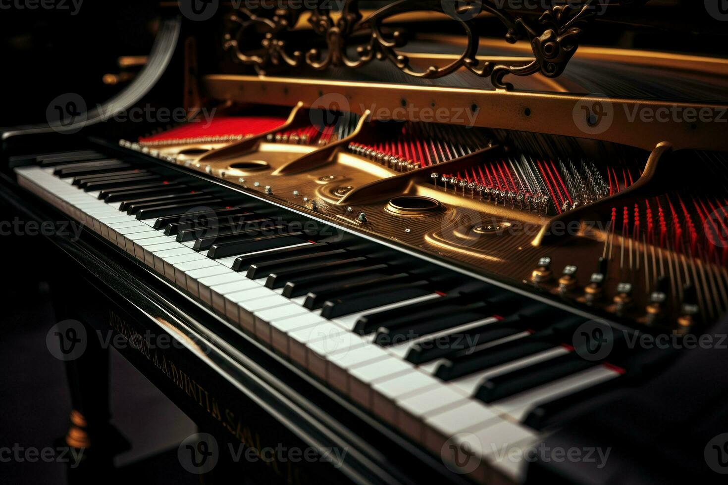 mélodieux fermer vieux piano. produire ai photo