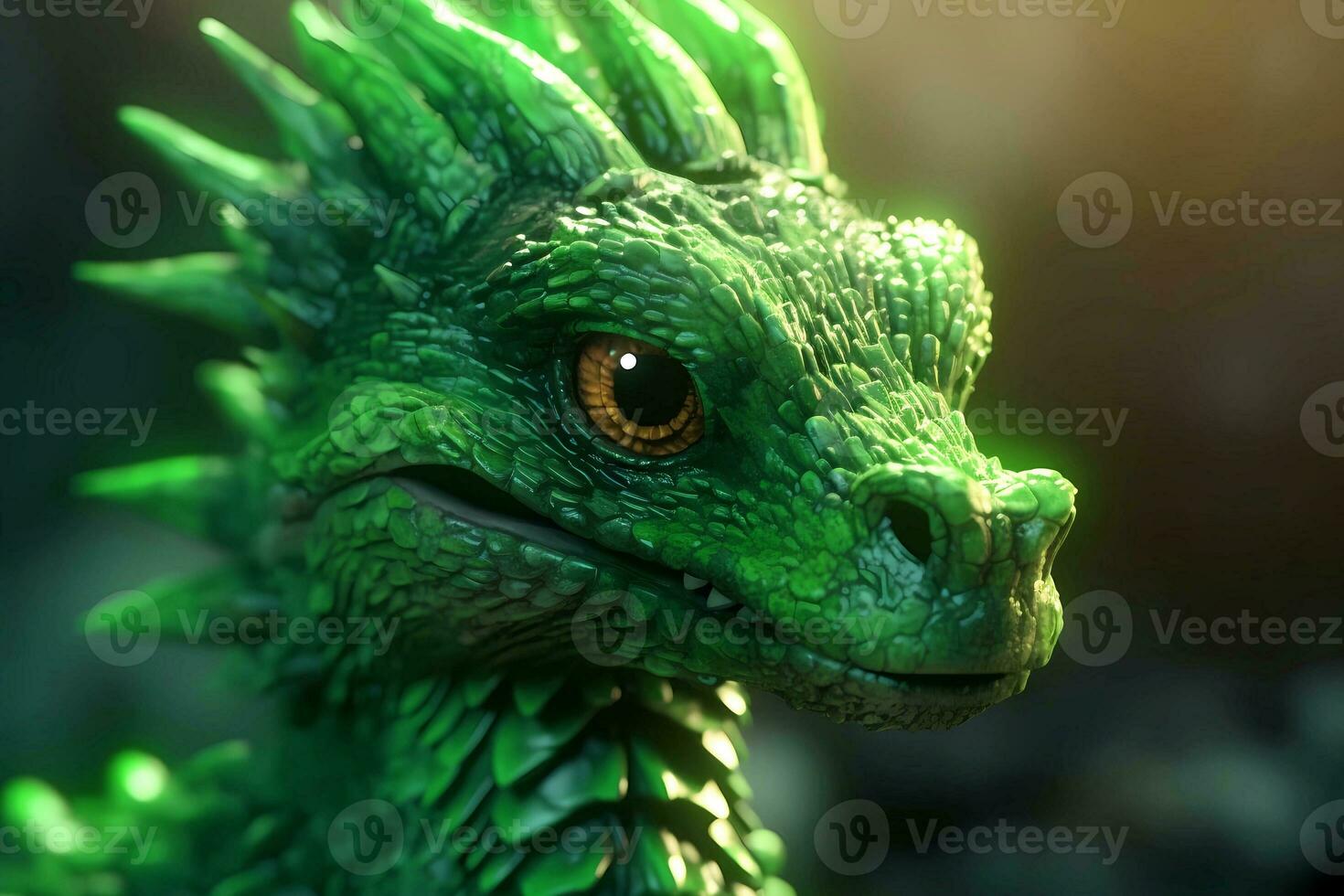 en bois vert dragon. symbole de le 2024 chinois Nouveau an. ai génératif photo