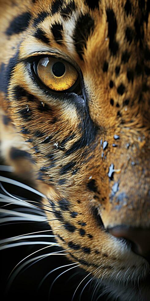 léopard macro la photographie. ai généré photo