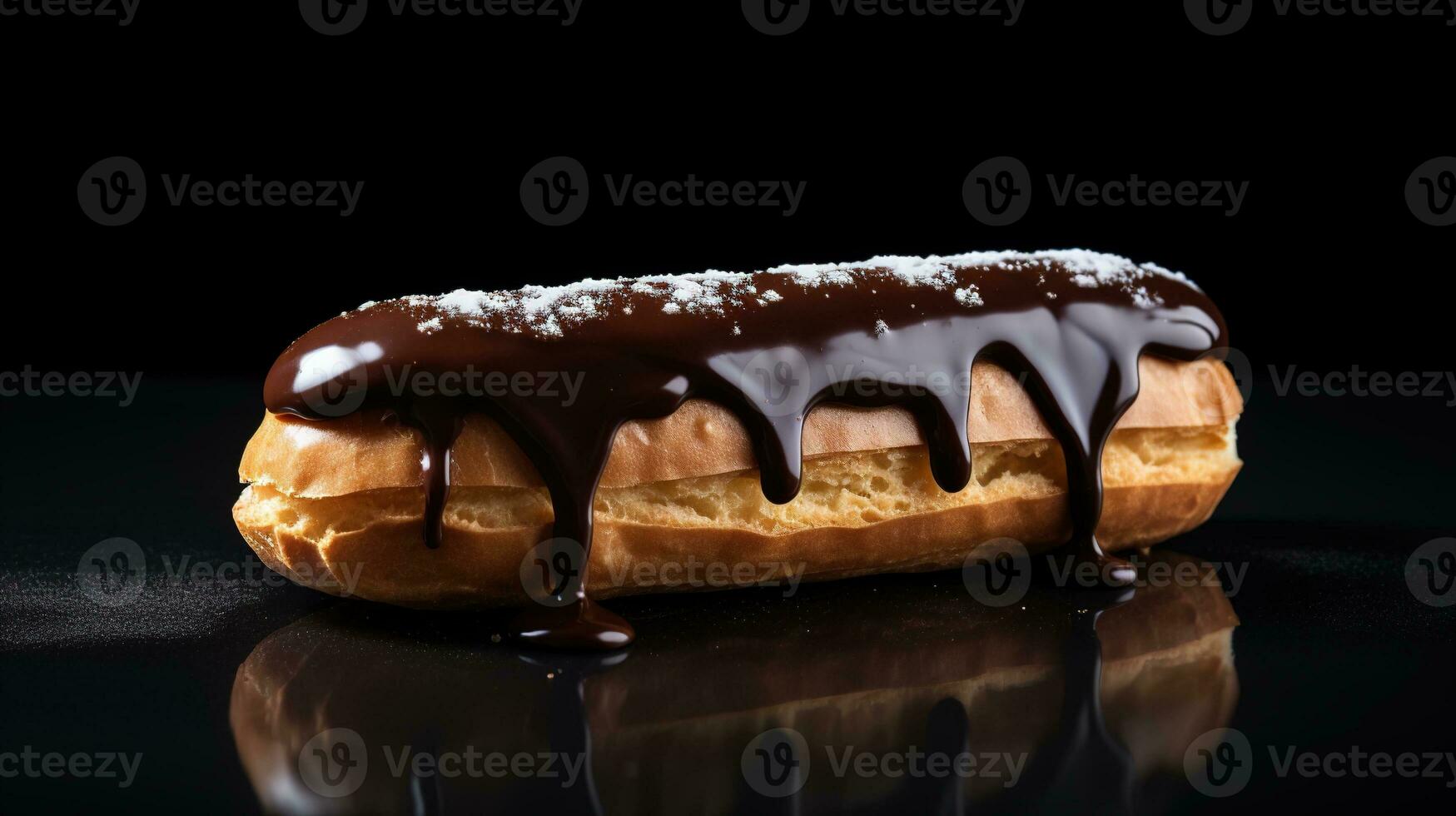 génératif ai, Chocolat éclairs côté voir, sucré aliments. traditionnel français dessert photo