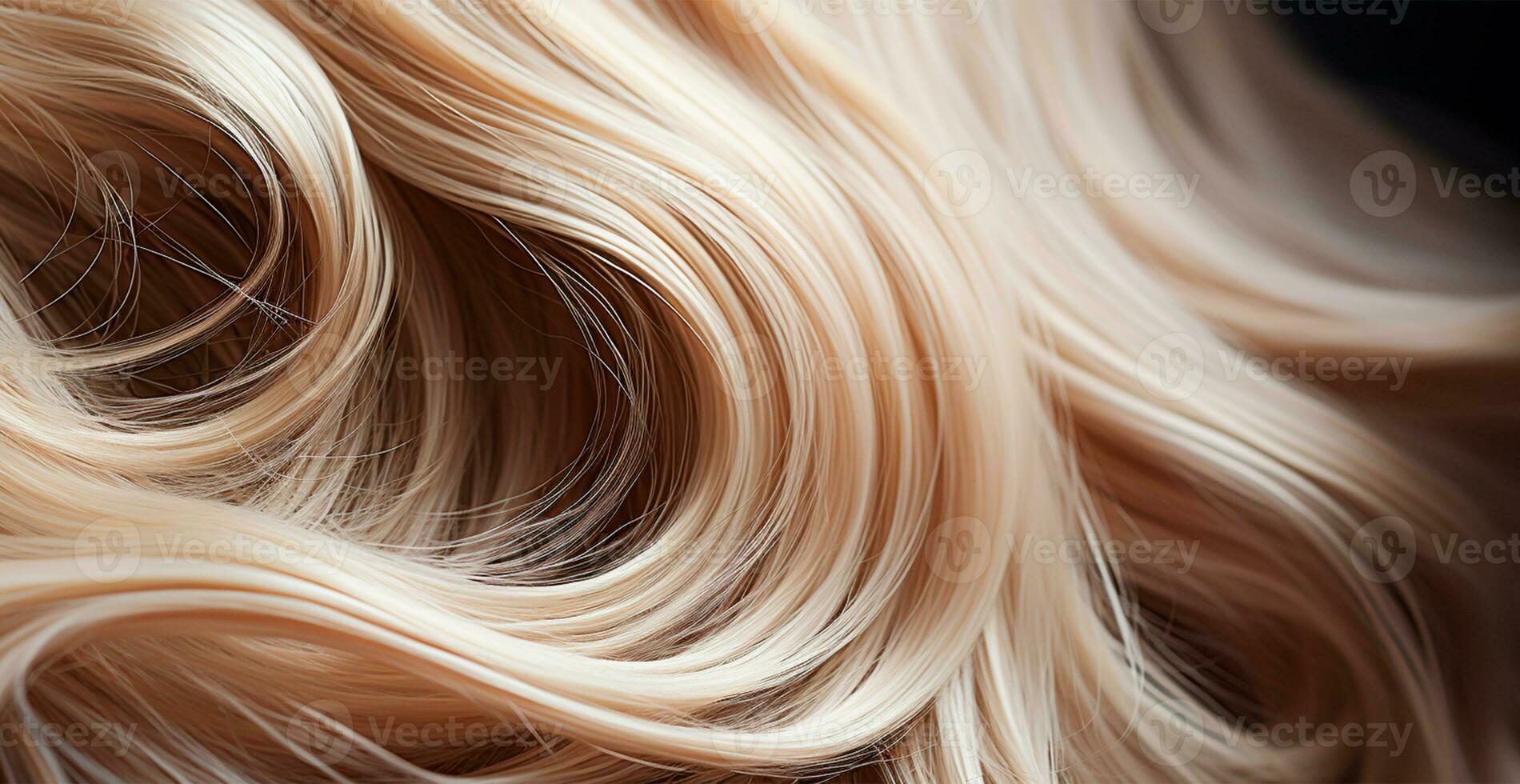 blond cheveux fermer comme Contexte. aux femmes longue Naturel blond cheveux. coiffant ondulé brillant boucles - ai généré image photo