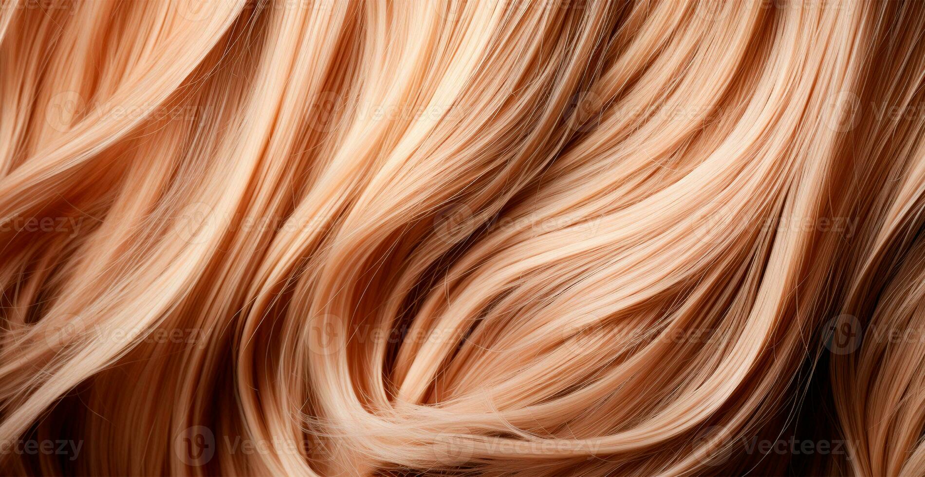 blond cheveux fermer comme Contexte. aux femmes longue Naturel blond cheveux. coiffant ondulé brillant boucles - ai généré image photo