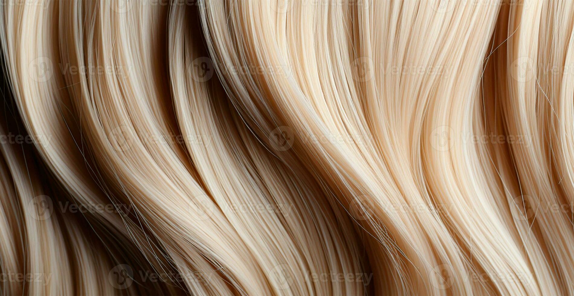 blond cheveux fermer comme Contexte. aux femmes longue Naturel blond cheveux. coiffant ondulé brillant boucles - ai généré image photo