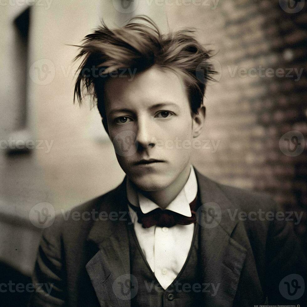 génératif ai portrait Arthur rimbaud comme une moderne adolescent photo