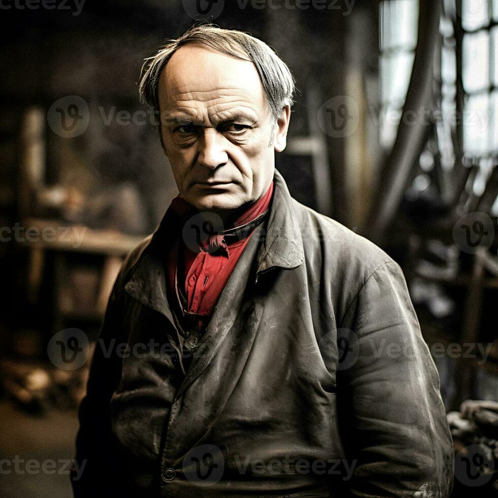 contemporain portrait de Charles Baudelaire génératif ai photo