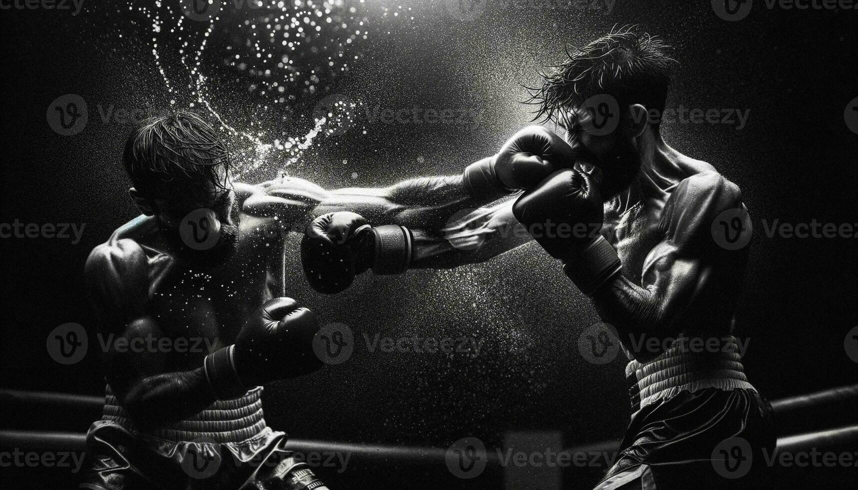 noir et blanc généré par ai boxe Assommer photo