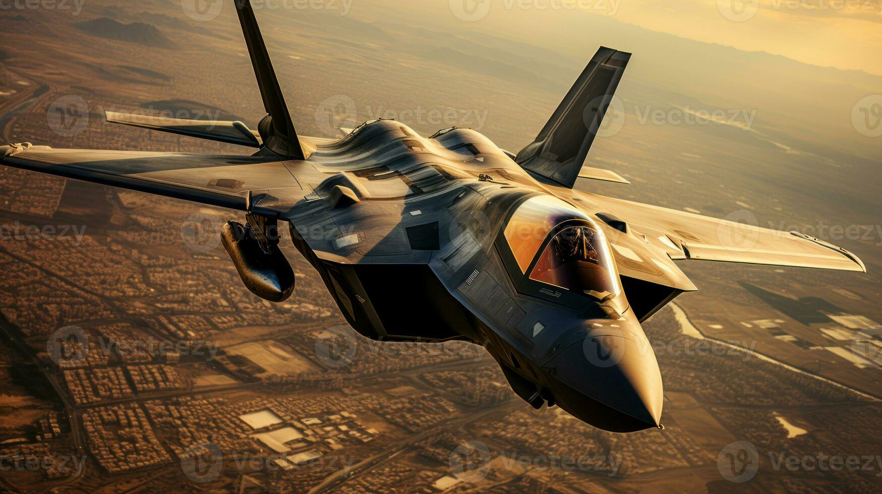 américain f-35 furtif jet combattant avion en volant dans le ciel. photo