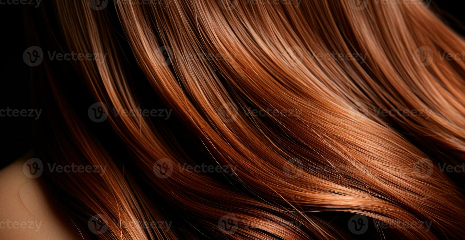 marron cheveux fermer comme Contexte. aux femmes longue Naturel foncé cheveux. ondulé brillant boucles - ai généré image photo